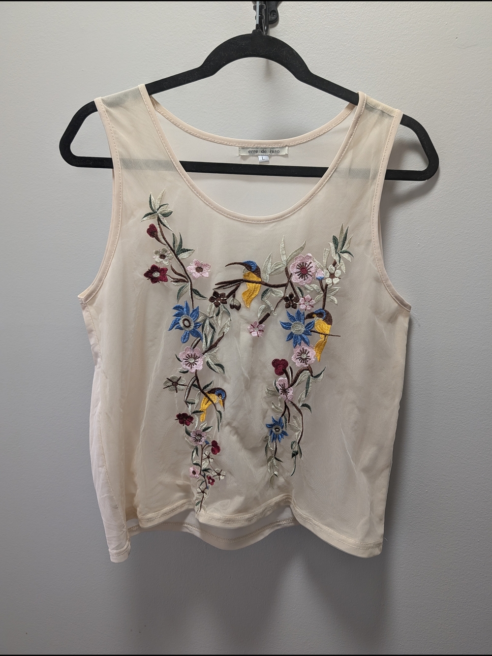 Embroidered Floral Tank Top